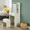 Modern Dressing Table w/1 Drawers Sliding Mirror Stool Makeup Desk Vanity Set UK