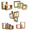 WOODEN WALL FLOATING CUBE BOX SHELF SHELVES UNIT DISPLAY WALLS STORAGE SHELF