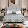 Ottoman Bed Small Double King Size Storage Gas Lift Up Velvet Bed Frame Bedroom