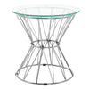 Silver Clear Glass Top Coffee Table Sofa Side End Tables Round Small Laptop Desk