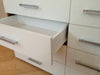 Bedroom Furniture Set *White & Walnut* Wardrobe 4+4 Drawer Chest Bedside Cabinet