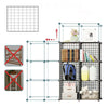 12 Cube Modular Storage Shelf Unit Metal Wire Bookcase Wardrobe Shoe Rack UK