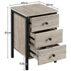 3 Drawer Nightstand Storage Metal Frame Dresser Organizer for Closets Hallway