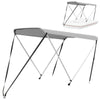 2Bow Bimini Top Grey 160cm Water Resistant Boat Canopy Canvas Cover Anti-UV E8X6