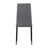 4 PCS Grey Linen Fabric Dining Chairs Set Padded Seat High Back Home Furniture