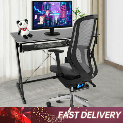 PC Gaming Computer Desk With Keyboard Tray Home Office Writing Table Workstation