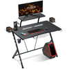 Gaming Desk PC Table w/ Monitor Stand+Cup Holder+Headpho