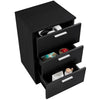 Modern Bedside Table Nightstand Cabinet with 3 Drawers Storage Bedroom White