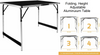 Camping Picnic Aluminium Folding Table Lightweight Height Adjustable BBQ Fishing