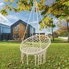 Black/White Hanging Lace Hammock Chair Swing Rope Outdoor Indoor Bar Garden Seat (Beige)