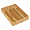 5 Section Bamboo Wooden Cutlery Tray Kitchen Drawer Utensil Organiser & Holder