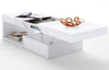 Modern White Gloss Extending Storage Coffee Table With Drawer FREE DELIVERY