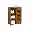 Utility Storage Cabinet Rustic Brown Side Cupboard Vintage Style Unit Shelves