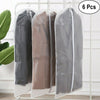 6 Pack Set Clear Polythene Garment Covers Suit Dress Coat Dust Protector Zip Bag