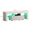 Modern White TV Unit Stand Cabinet 1 Drawer High Gloss Doors Matt Body FREE LED