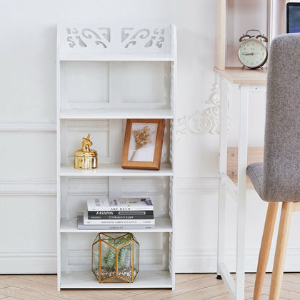 5 Tier White Shoe Rack Organiser Storage Shelf Display Stand Bookcase Bookshelf
