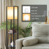 Wooden Shelf Floor Lamp Standard Lounge Reading Light 3-Tier Open Storage Shelf