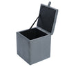 GREY Velvet Ottoman Storage Stool Footstool Box Sofa Chair Footrest Piano Seat