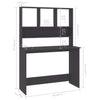 Modern Grey Writing Table Shelves Office Shelf Book File Storage Computer Desk