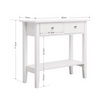 Mondeer White Console Table 2/3 Drawers Wooden Shelf Hallway Storage Side Desk