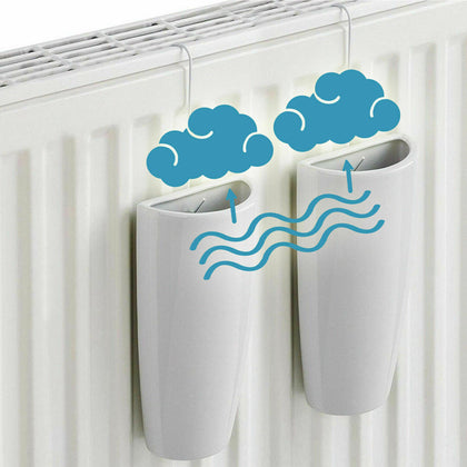 2 x Ceramic Radiator Hanging Humidifier Home Air Water Moisture Humidity Control