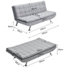 Convertible Sofa Bed Linen Upholstered 3 Seater Couch Settee Reclining Sleeper