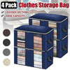 4Pcs Underbed Clothes Storage Bags Zipped Organizer Wardrobe Cube Closet Boxes