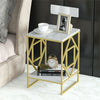 Large Marble Topped Nest Side Table Vintage Geometry Coffee End Table Lamp Stand