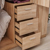 3 Door 3 Drawer Wardrobe Oak Triple Wardrobe Bedroom Furniture Hanging Rail UK