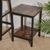 Industrial Bedside Table 2 Tier Rustic Wood Metal Side End Table Shelf Stand