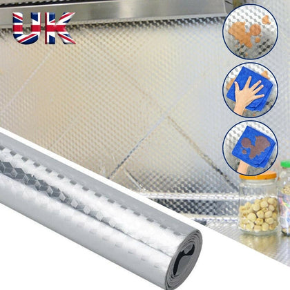 5m kitchen Self-adhesive Aluminum Foil Paper Waterproof and Oil Proof Wallpaper