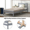 Single Bed Grey 3ft Solid Wooden Bed Frame Adult, Children Bed 90 x 190 cm