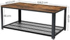 2-Tier Wooden Coffee Table Retro Industrial Style Side Desk Living Room Shelf