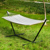 Swinging Hammock with Steel Stand Frame Garden Camping Outdoor Patio White UK