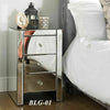 Mirrored Glass Furniture Bedside Table Cabinet 3 Drawers Bedroom NightStand uk