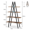 Tribesigns 4 Tier Bookshelf for Home Office Industrial Triangle Stable Bookcase