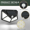 1x 100LED Solar Power PIR Motion Sensor Wall Lights Outdoor Garden Security Lamp