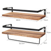 2X Wood Wall Hanging Shelf Storage Shelves Rustic Shelving Rack Display Kitchen