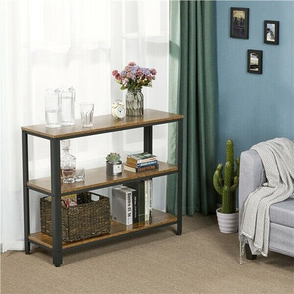 3 Tiers Console Table Bookshelf Entryway Hallway Tables 2 Shelves 101x35x80cm