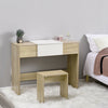 Log Color Dressing Table Makeup Desk w/Flip-up Drawer Mirror & Stool Vanity Set