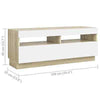 Modern TV Unit Cabinet Stand High Gloss Doors 200cm with LED Lights Drawers