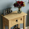 SALE Corona 1 Drawer Console Table Mexican Solid Pine Waxed Rustic Finish