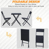 Outsunny 3PC Bistro Set Rattan Furniture Outdoor Garden Folding Chair Table