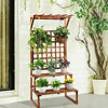 Large Wooden Plant Flower Climing Stand Pots Herbs Hanging Rack Holder w/ Lader