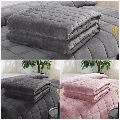 PREMIUM VELVET WEIGHTED GRAVITY BLANKET ANXIETY AUTISM DEPRESSION SLEEP THERAPY