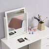 Modern Dressing Table Stool Makeup Desk w/4 Drawer & Large Mirror White vanity