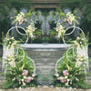 2PCS Round Stacked Wedding Arch Stands Metal Hoop Backdrop Garland Birthday Deco