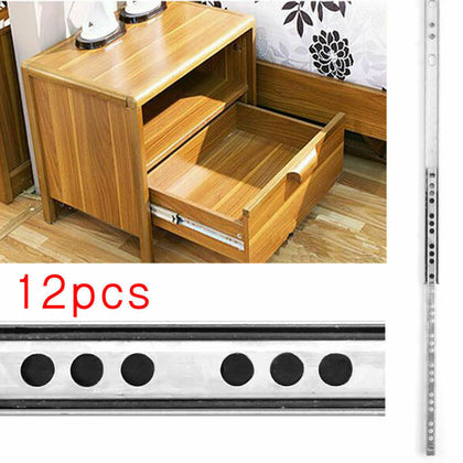 12pc Metal Ball Bearing Draw Depth For 17mm Drawer Runner Pr 310mm 6 Pairs UK
