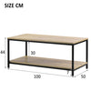 Industrial Coffee Table for Living Room with Storage Shelf Wood Look Metal Frame