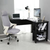 Black L-Shaped Computer Desk Corner PC Table w/ Shelves Workstation Home Office